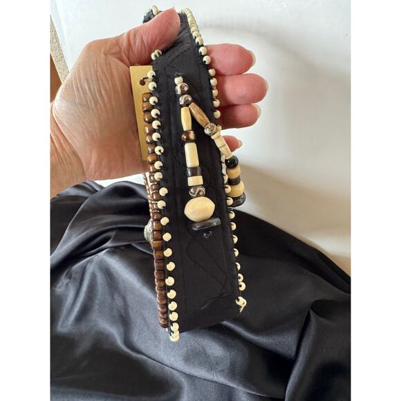 NWT Jackson Hole Clothiers Tibetan Wooden Beaded Handbag Purse Small - Picture 3 of 9